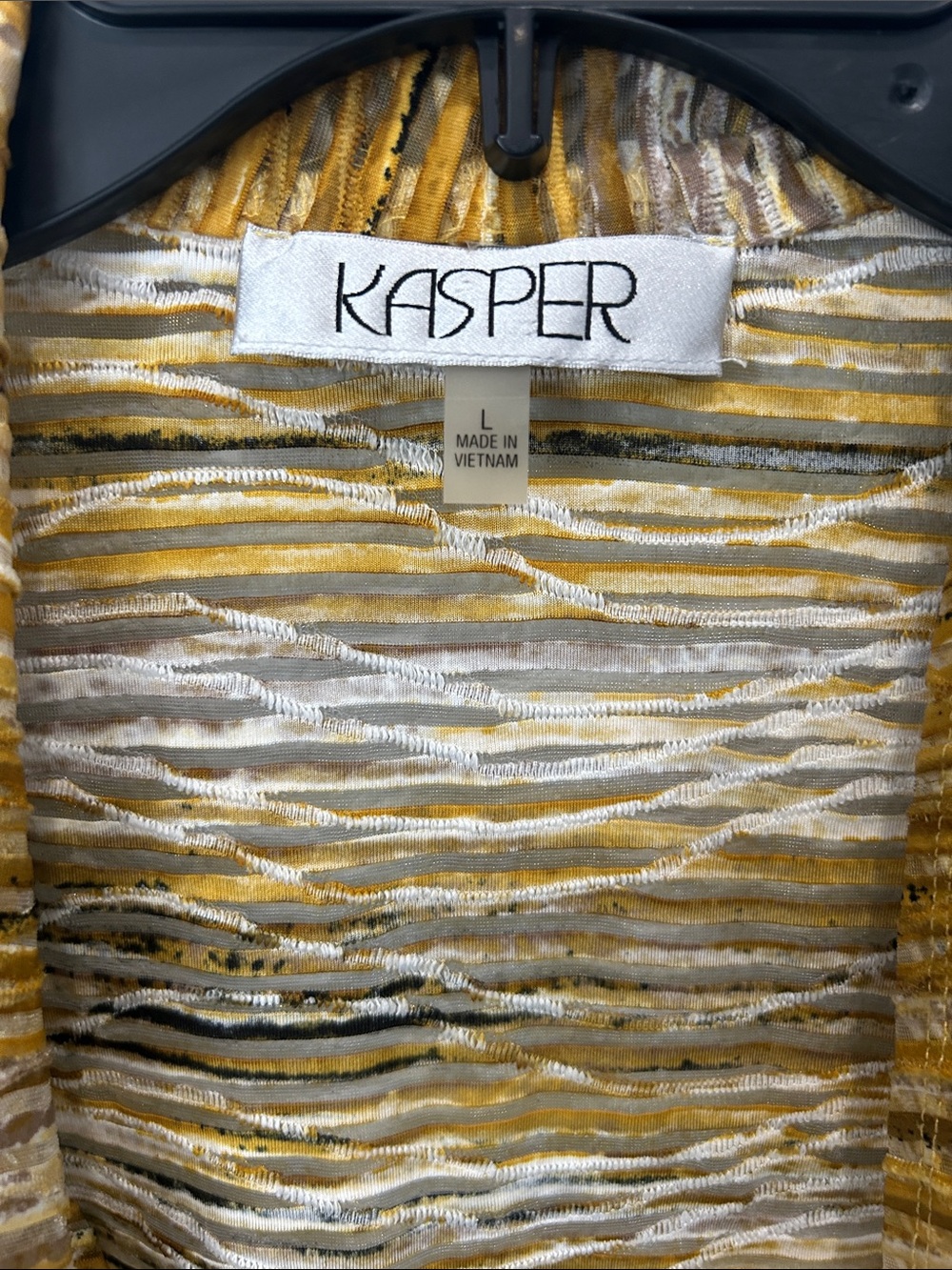 KASPER Women's Long Sleeve Knit Jacquard Cardigan - Picture 3 of 7